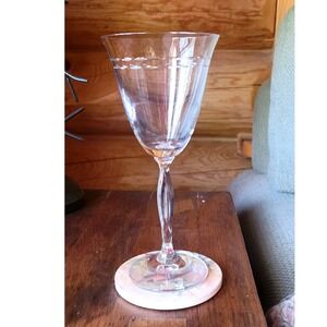 Mikasa Sutton Point Water Goblet Glasses Set 4 Cut Crystal MICSUP 40132 Vintage